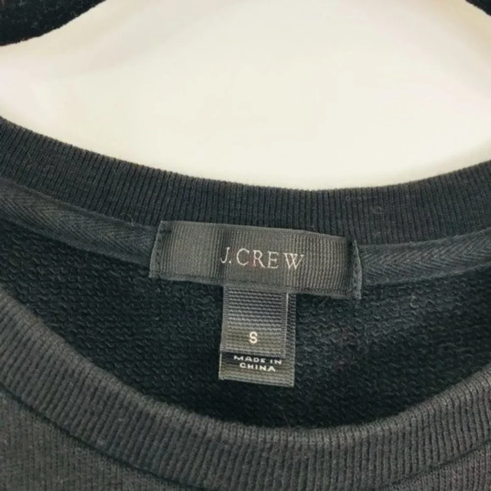 J. Crew Ruffle Hem Sweater Black Size Small